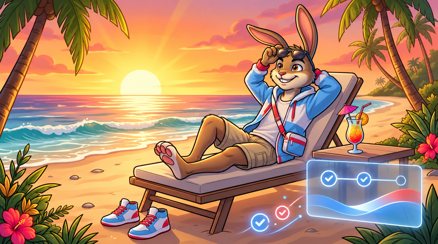 Bakame relaxing by the sea after building long-term financial flexibility